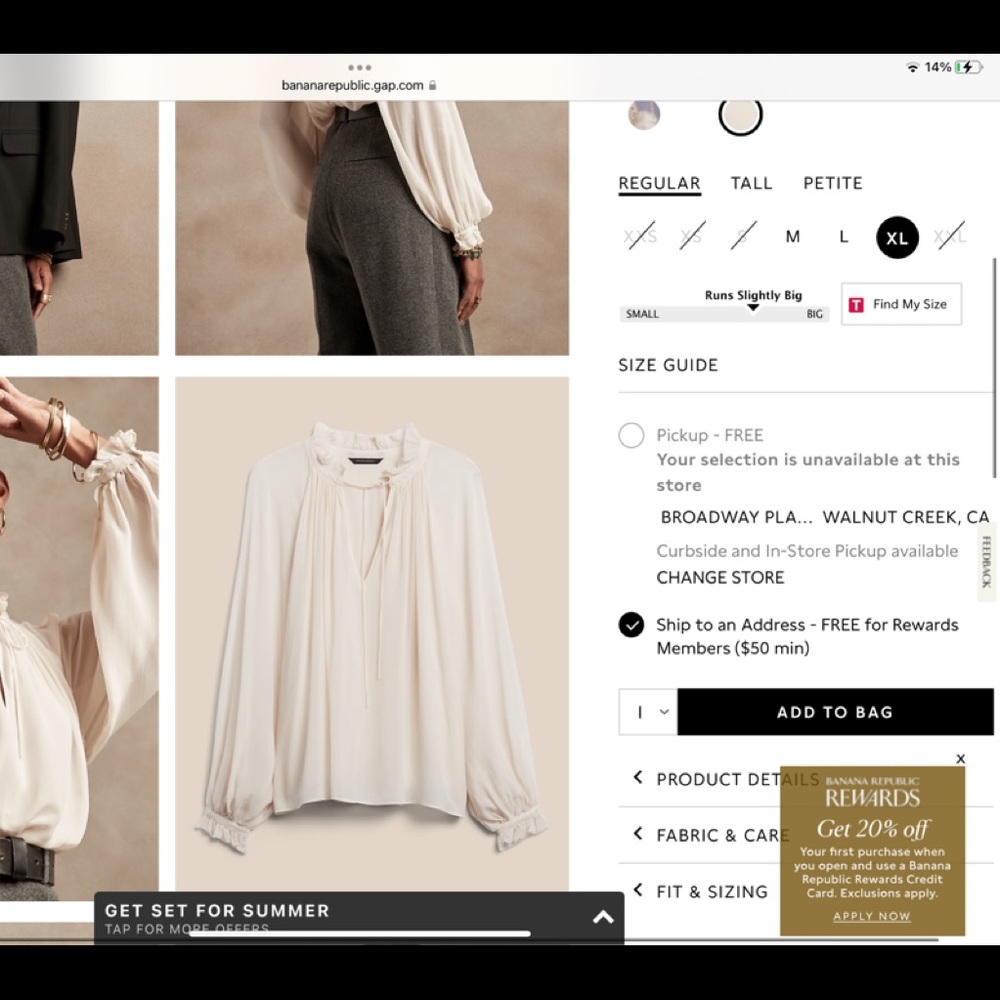 Banana Republic balloon-sleeve top